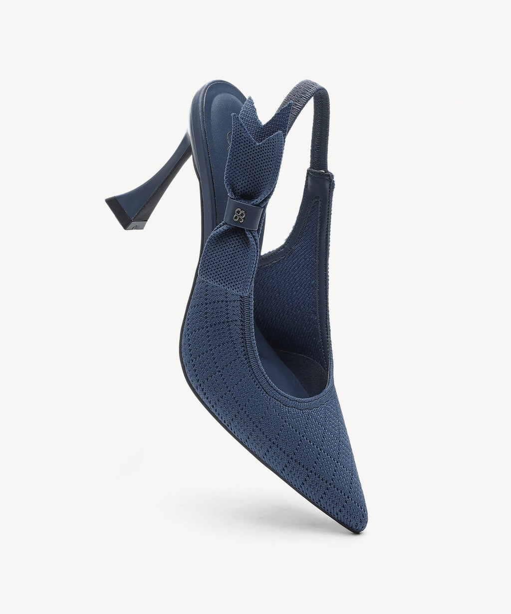 Adelina | Zapato de tacón con lazo – Bordado albaricoque
