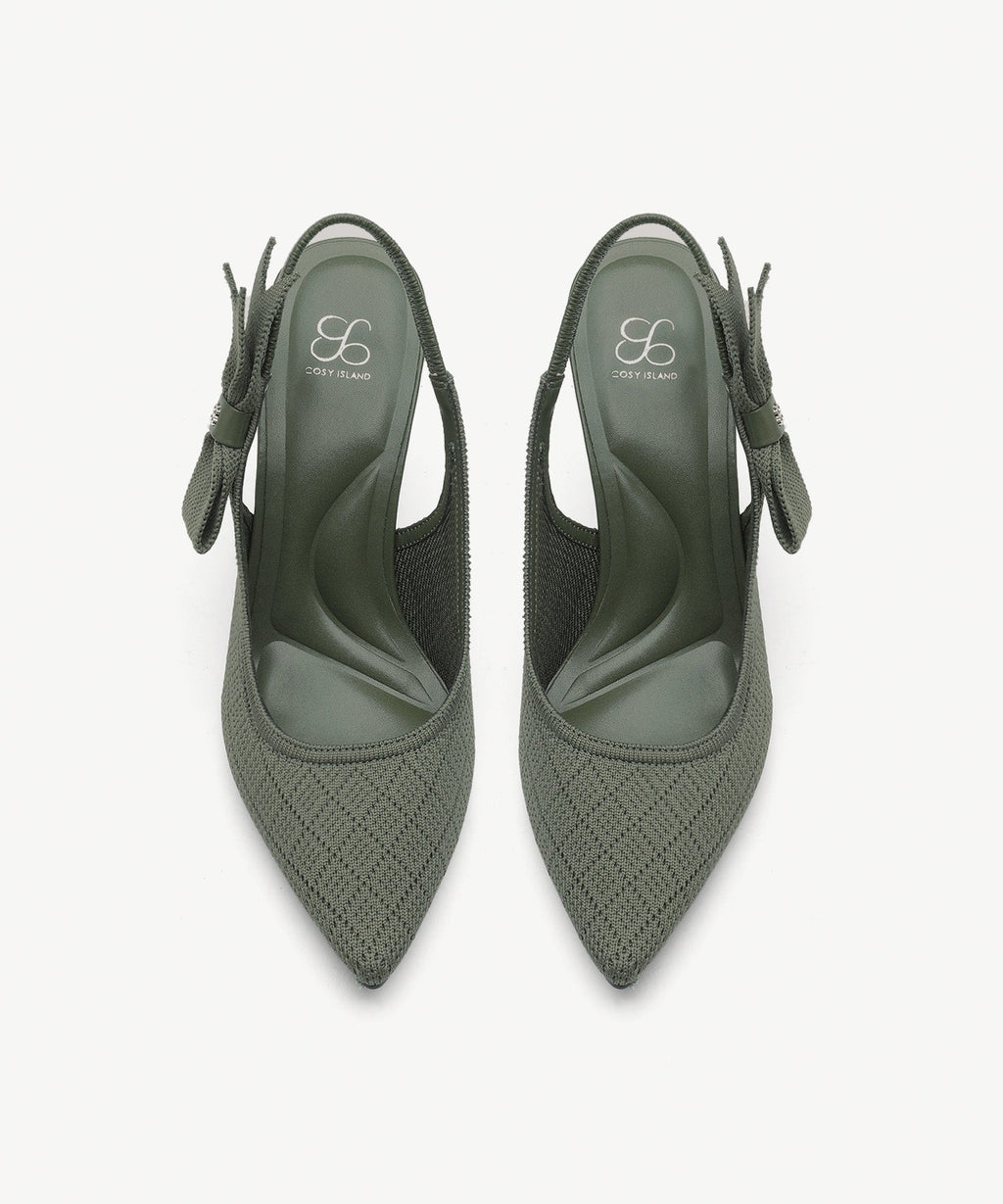 Adelina | Zapato de tacón con lazo – Albaricoque