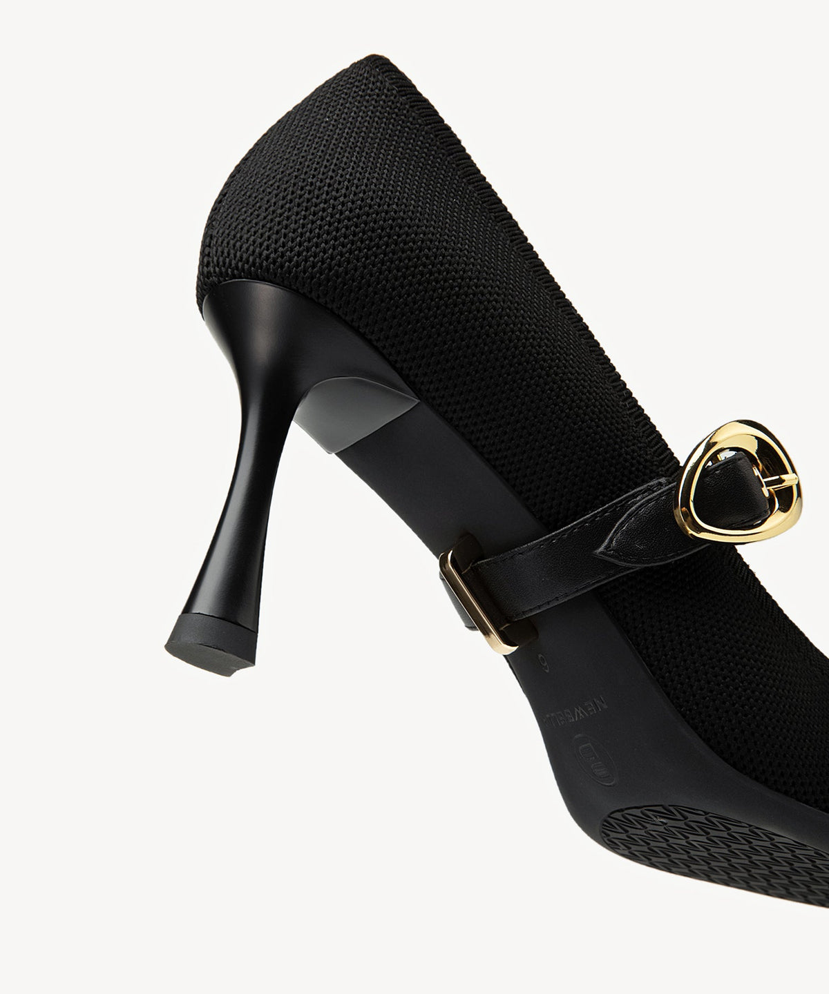 Adara | Zapato de salón con tiras extraíbles – Negro