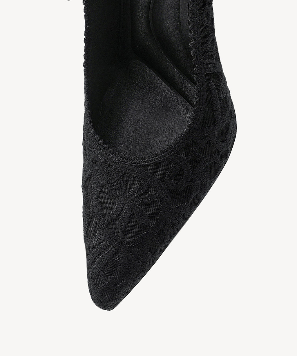 Adelina | Zapato de tacón con lazo – Rosa