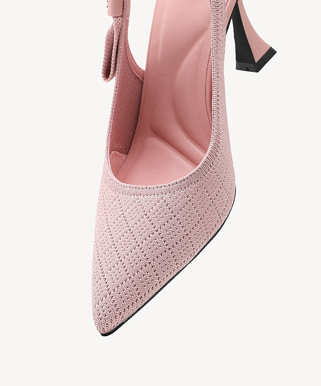 Adelina | Zapato de tacón con lazo – Negro