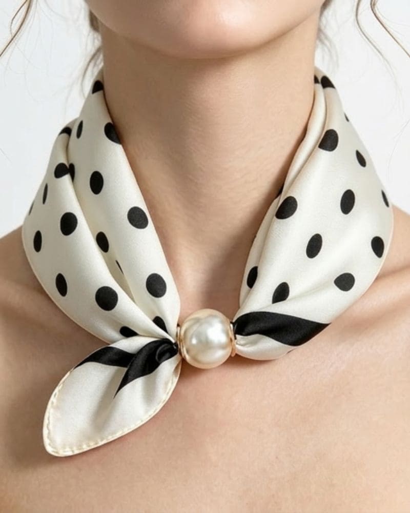 Orla | Pañuelo magnético con perla – Blanco