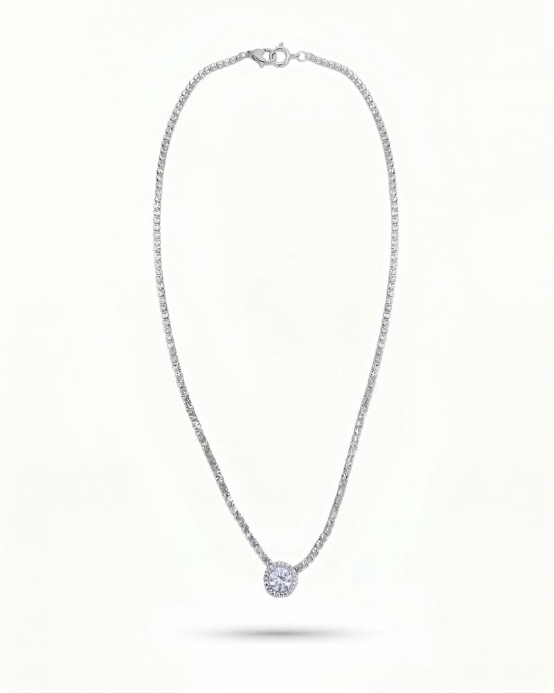 Alessia | Collar plateado con strass