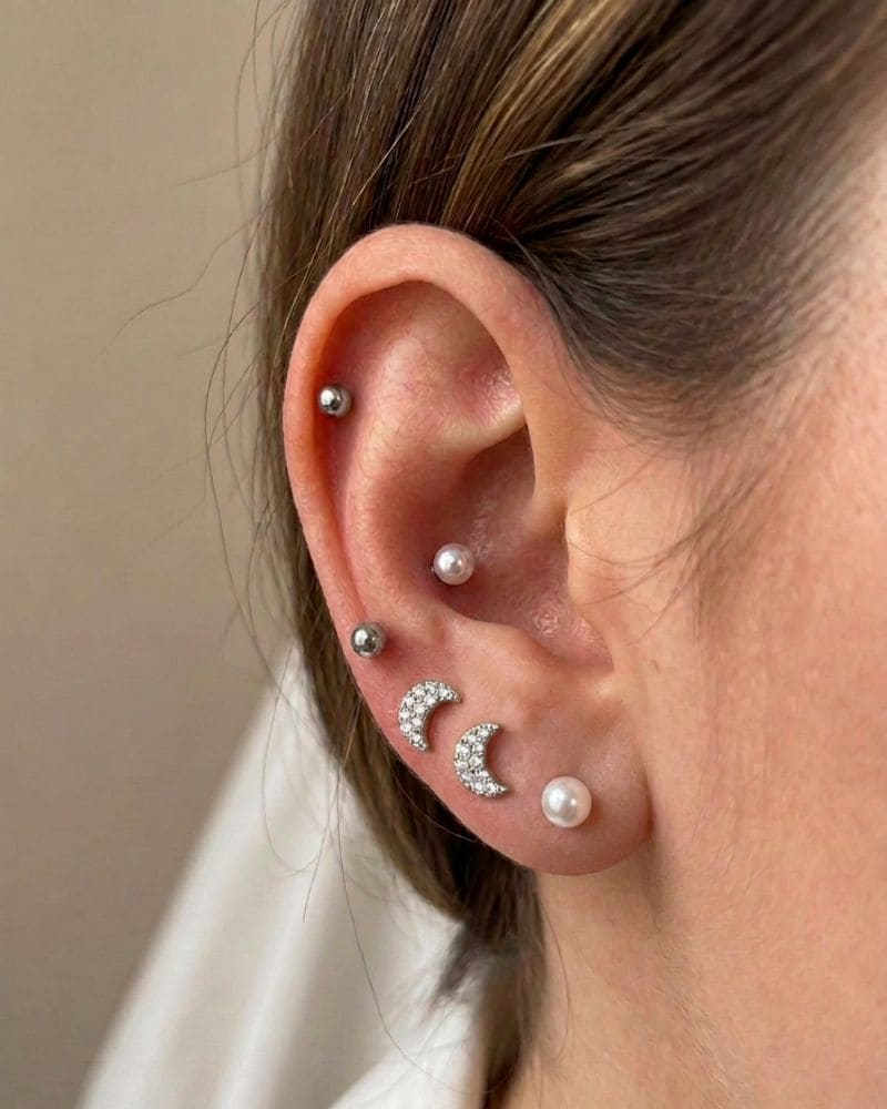 Layla | Set de pendientes plateados