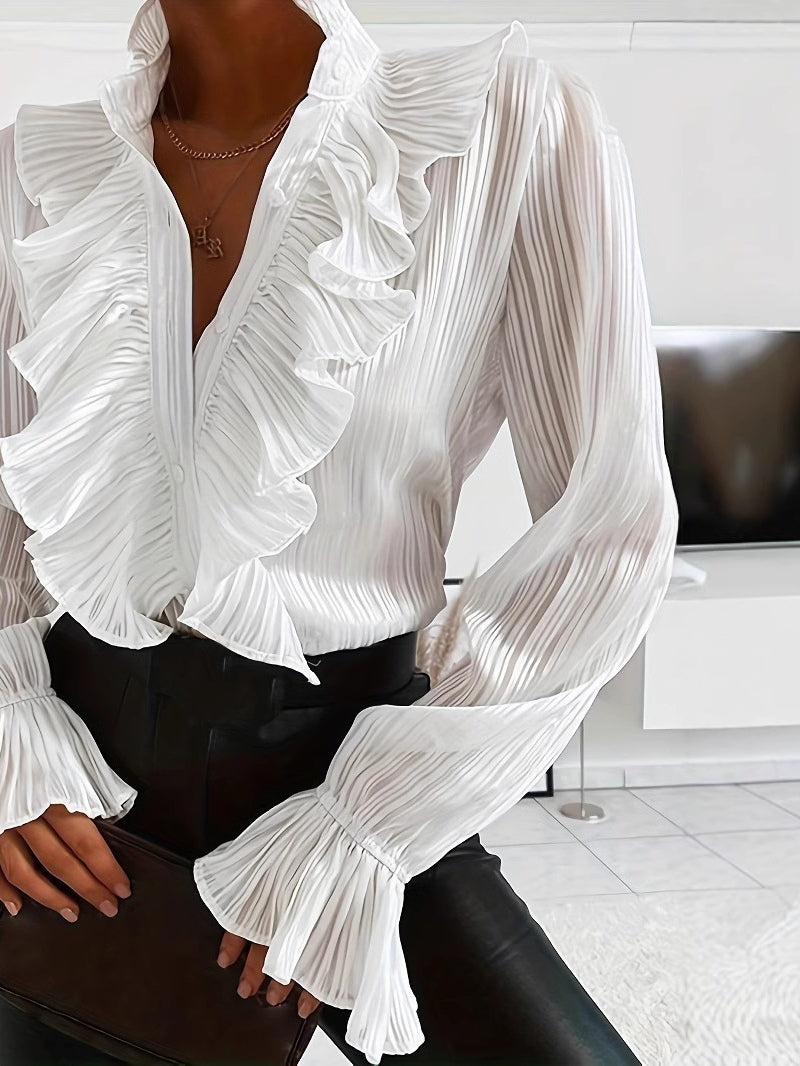 Lucinda | Camisa blanca con volantes