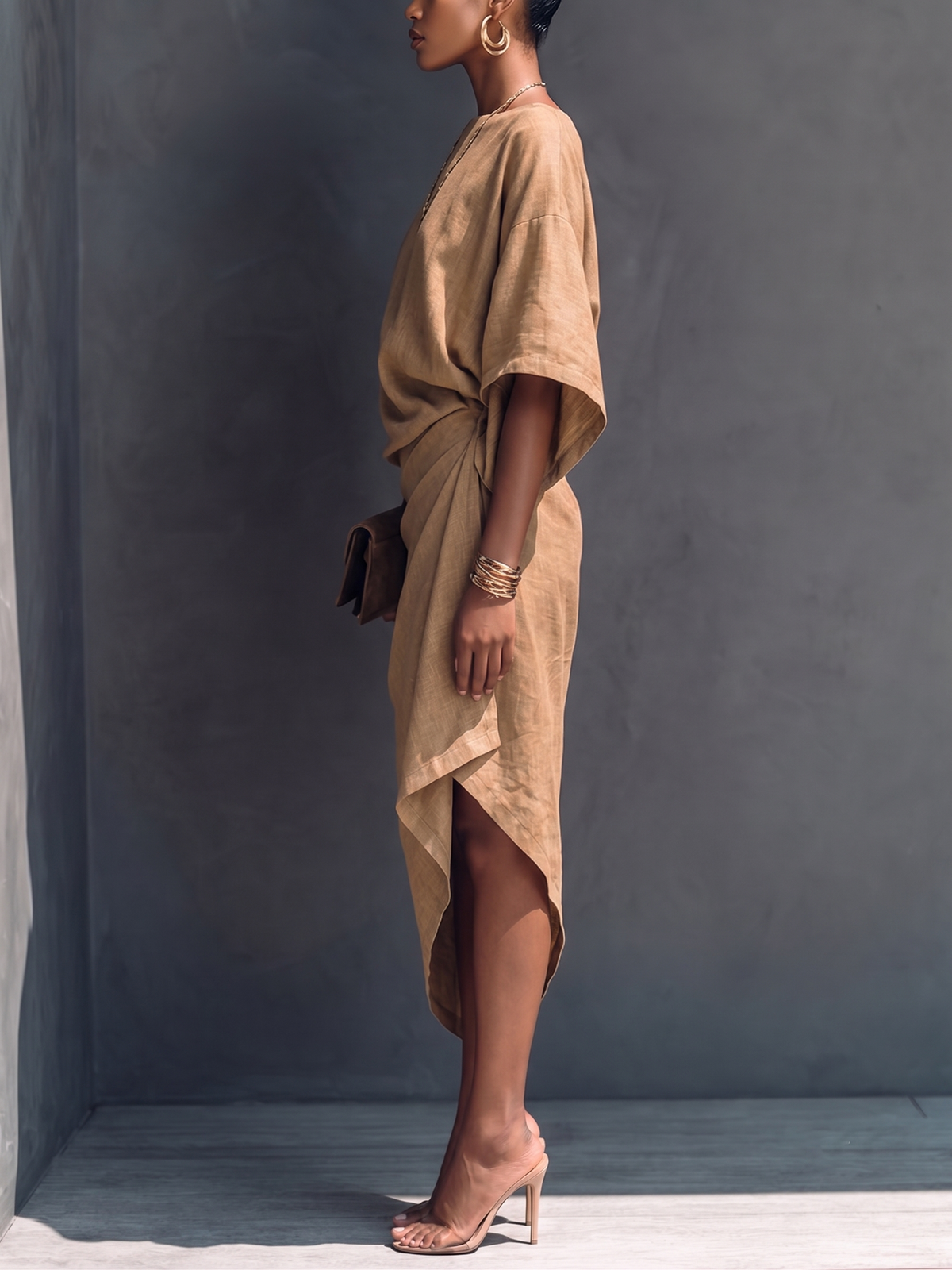 Elba | Vestido drapeado asimétrico