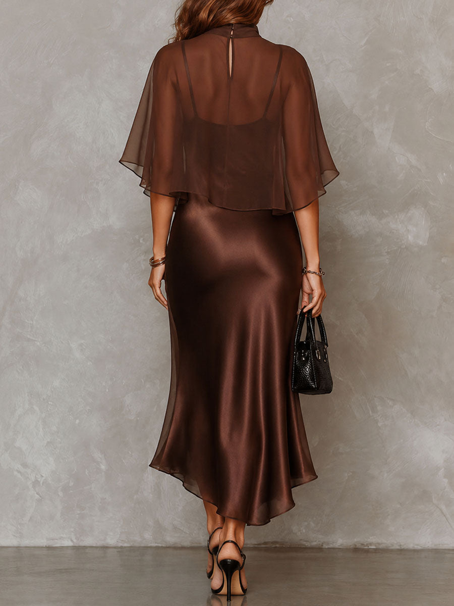 Gimena | Conjunto de blusa de gasa y vestido de satén