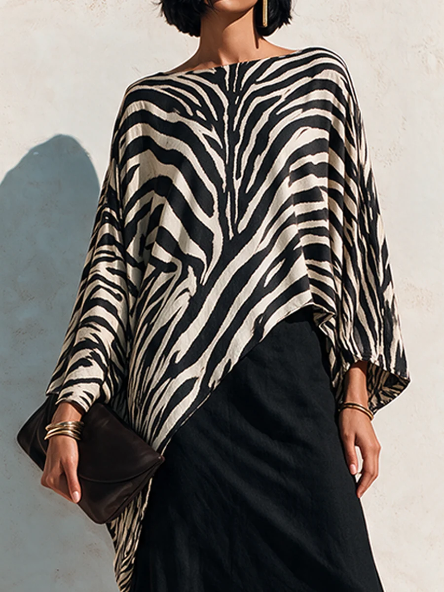 Zulema | Conjunto de top de cebra y falda drapeada