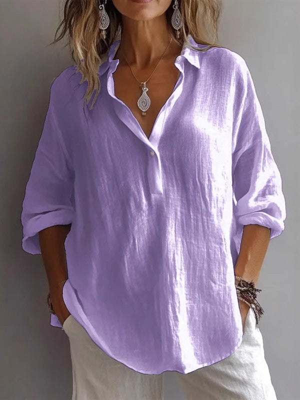 Lilian | Camisa de lino con escote en V