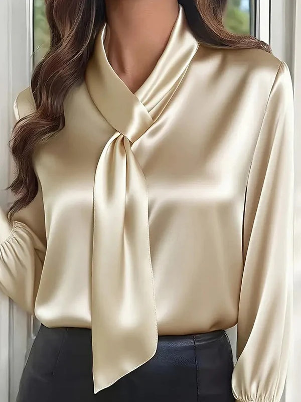 Elina | Camisa lisa con lazo
