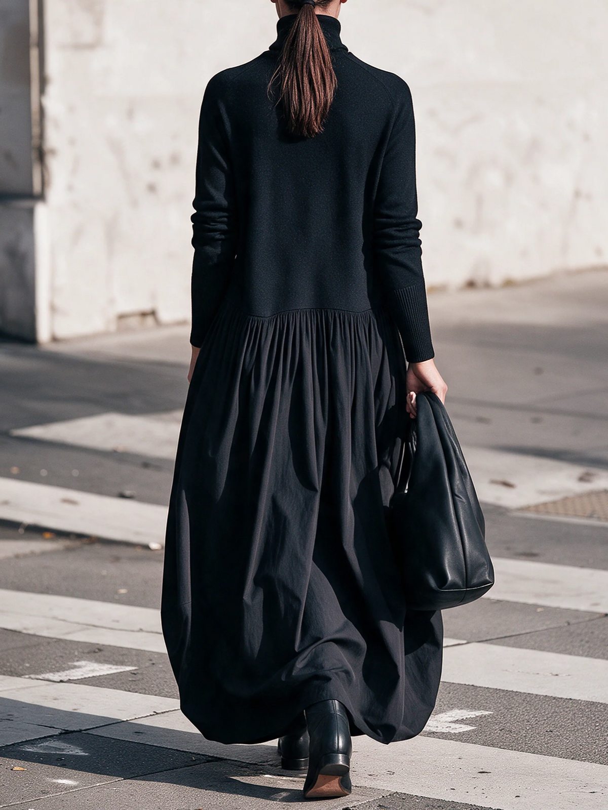 Marisa | Vestido largo oversize de cuello alto