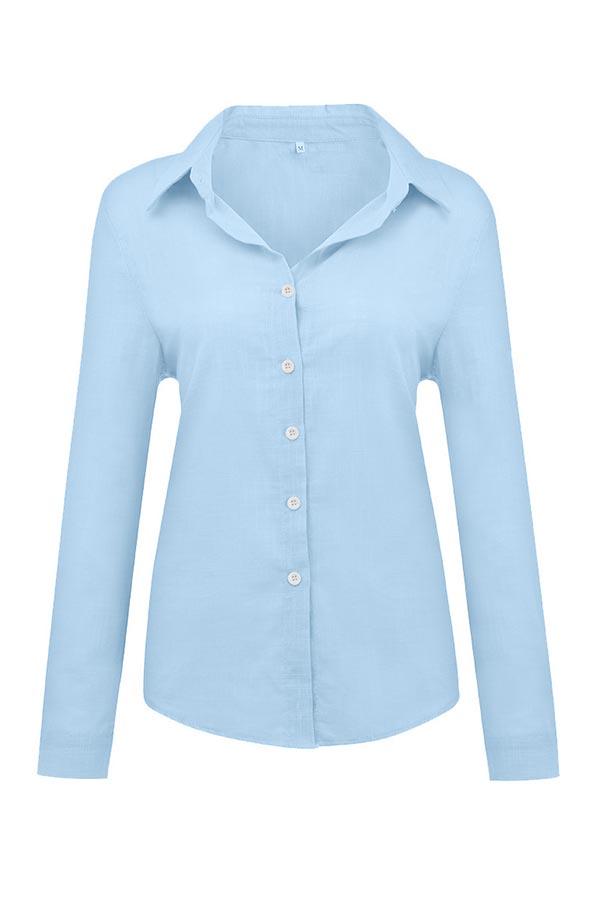 Fátima | Blusa lisa con cuello camisero