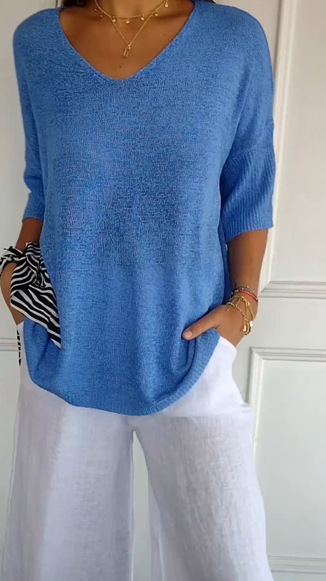 Hortensia | Top de punto con escote en V