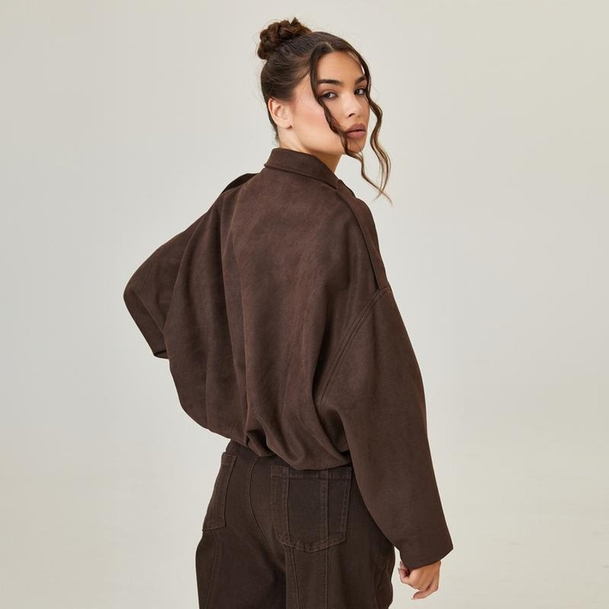 Amira | Chaqueta bomber oversize de ante