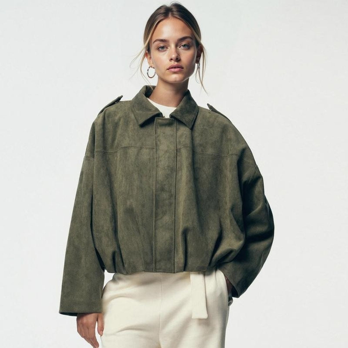 Amira | Chaqueta bomber oversize de ante