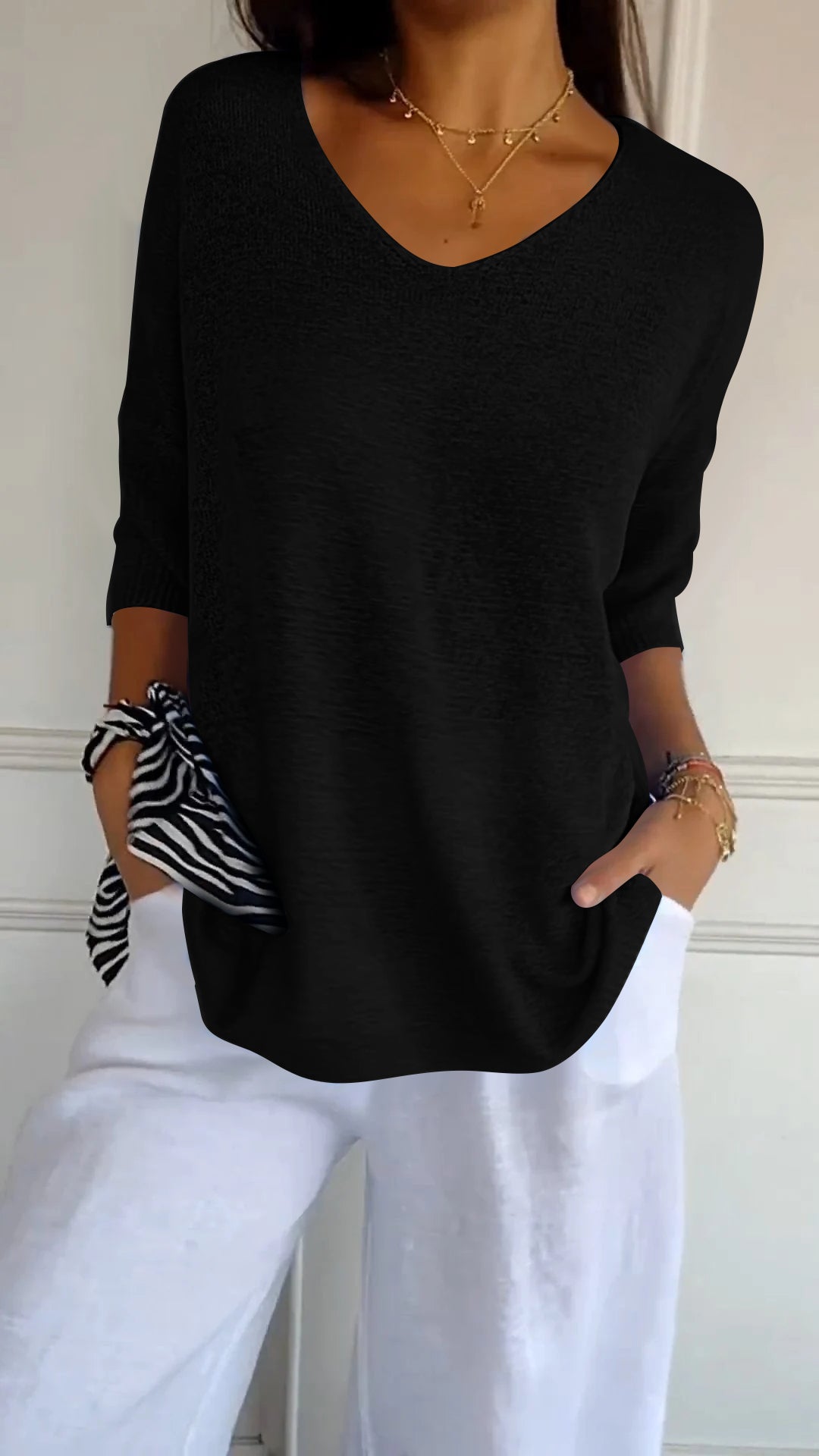 Hortensia | Top de punto con escote en V