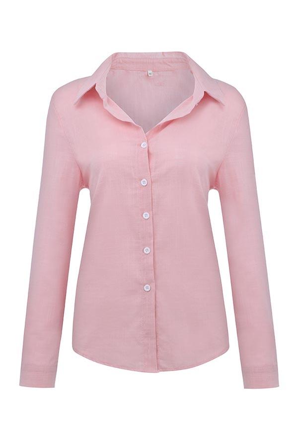 Fátima | Blusa lisa con cuello camisero