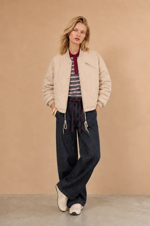 Ondine | Cazadora bomber acolchada beige