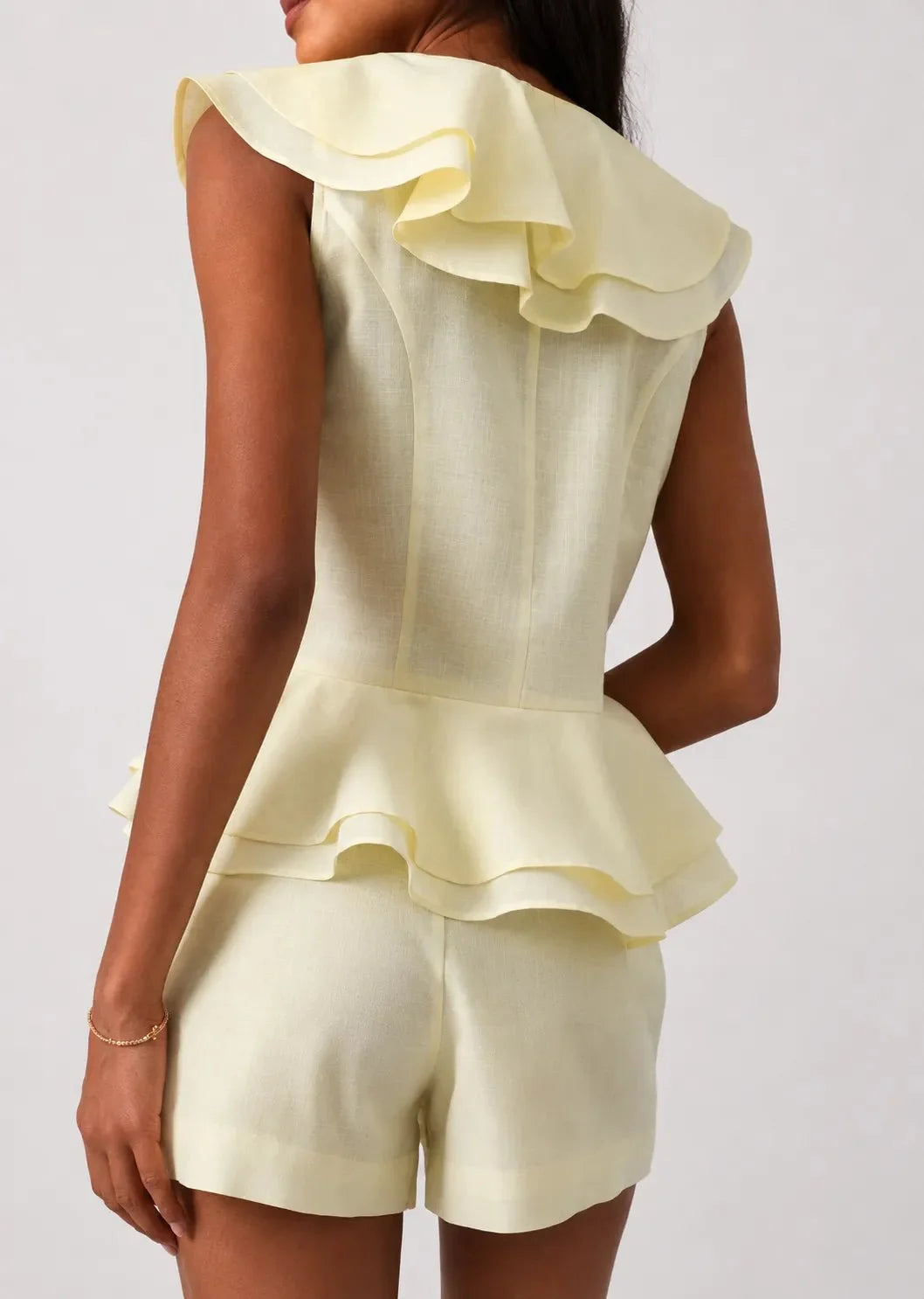 Begoña | Conjunto de top con volantes y pantalón corto