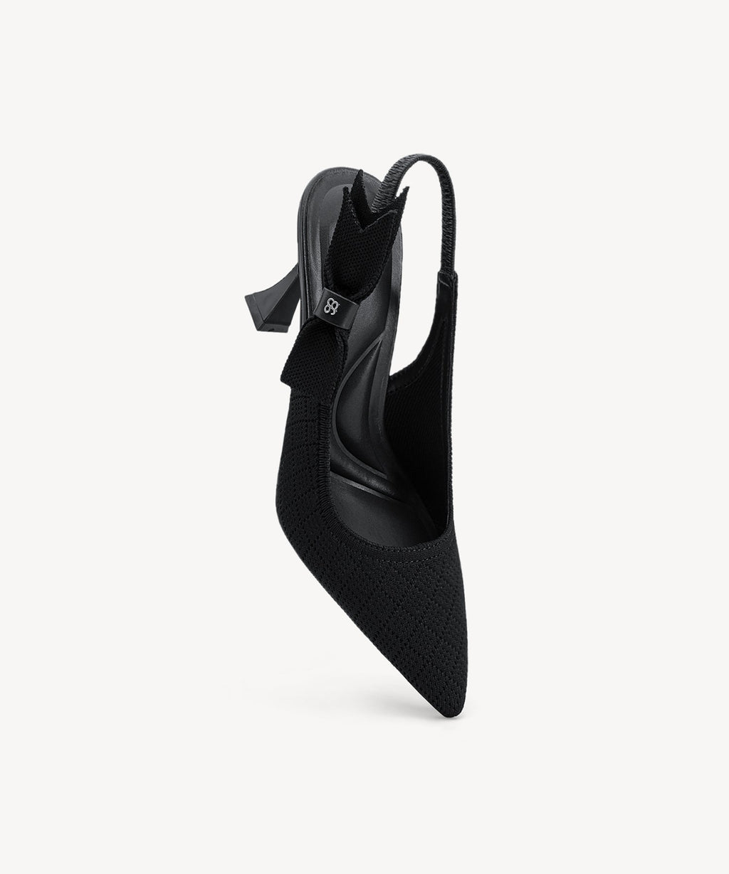 Adelina | Zapato de tacón con lazo – Negro