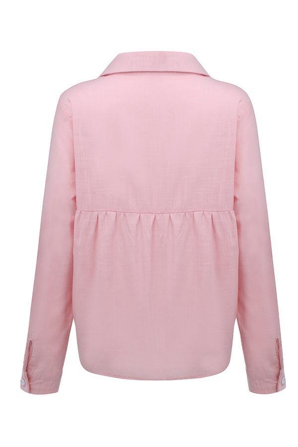 Fátima | Blusa lisa con cuello camisero