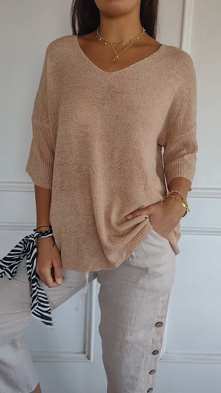 Hortensia | Top de punto con escote en V