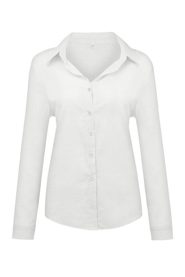 Fátima | Blusa lisa con cuello camisero