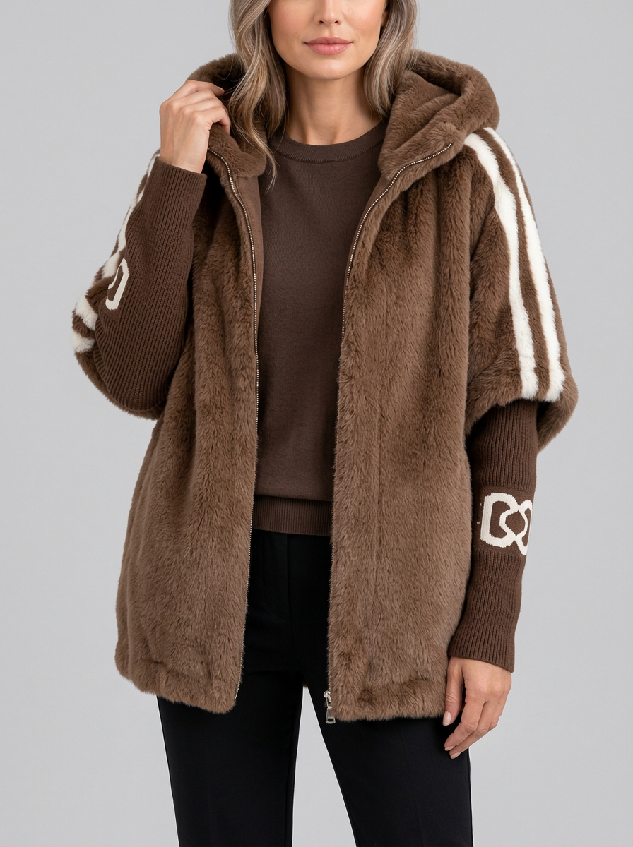 Abrigo de felpa ultrasuave con capucha