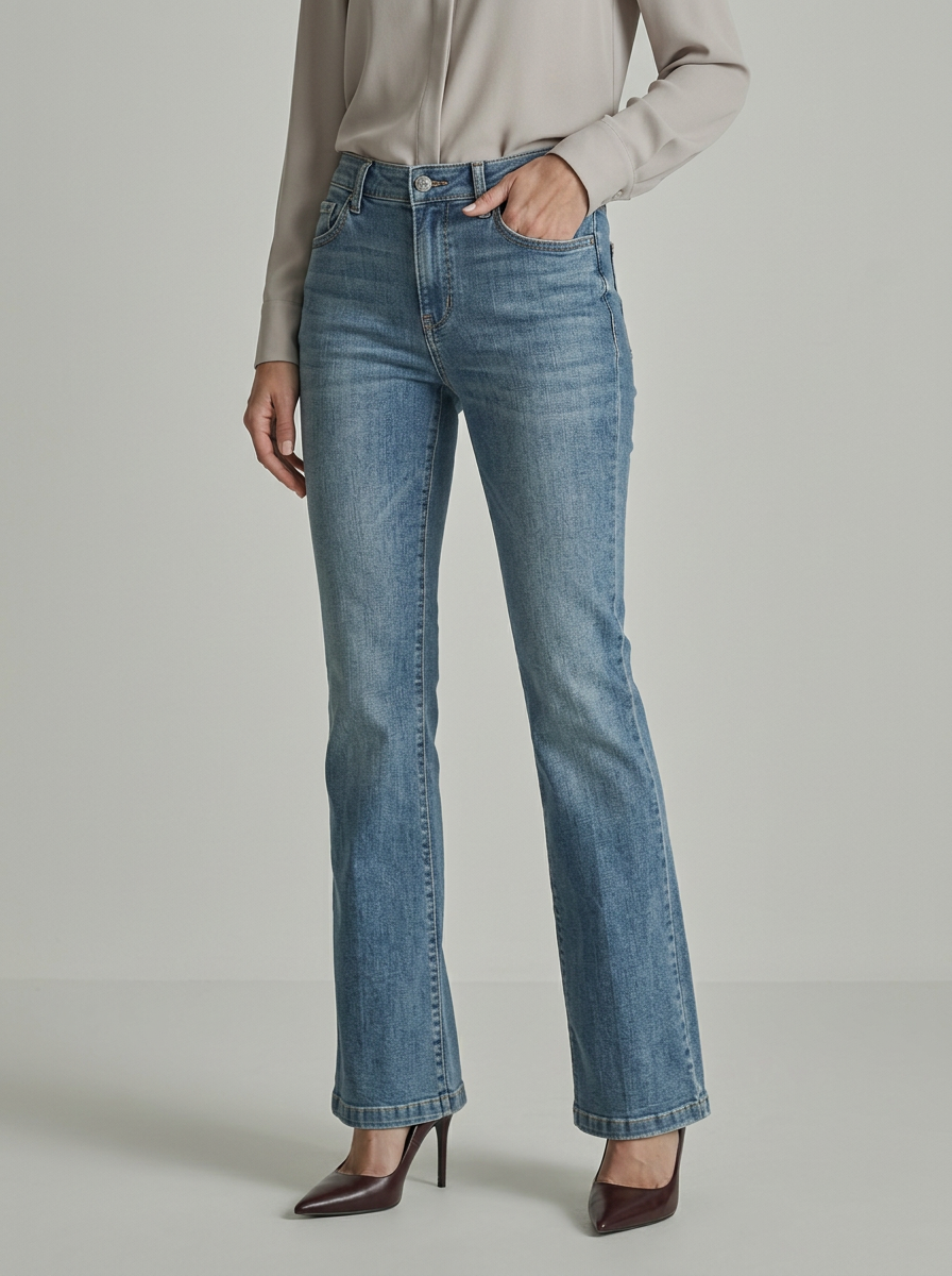 Para Mi Jade | Vaquero bootcut azul claro desgastado