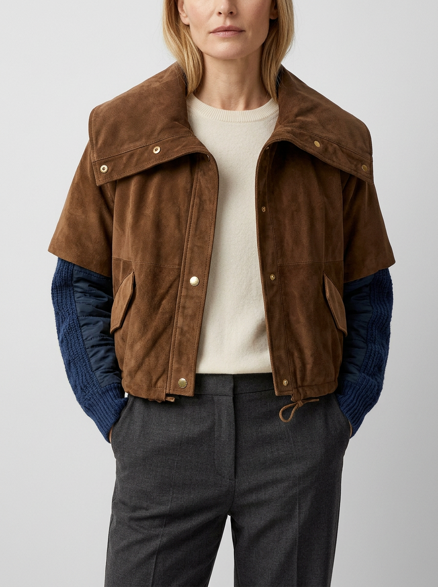 Oryn | Chaqueta patchwork camel