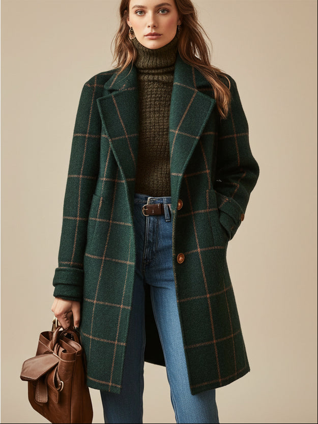 Adoración | Gabardina elegante con forma de cuadrados