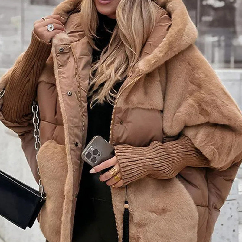 Rosa | Chaqueta acolchada con capucha de pelo