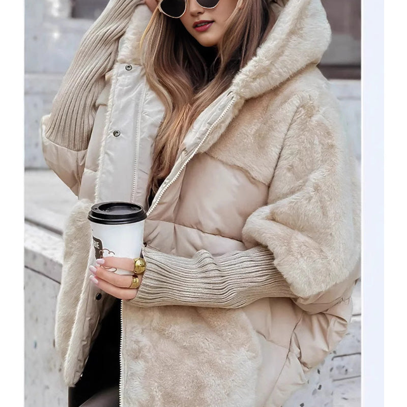 Rosa | Chaqueta acolchada con capucha de pelo